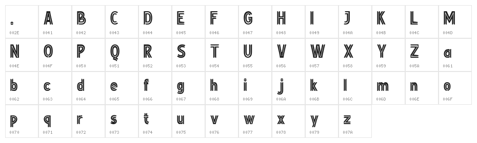 Senseva Regular Character Map