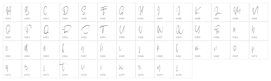 Sentilum Free Font Character Map