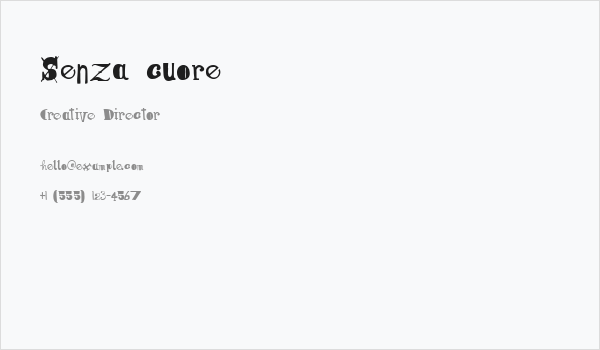 Senza cuore Business Card