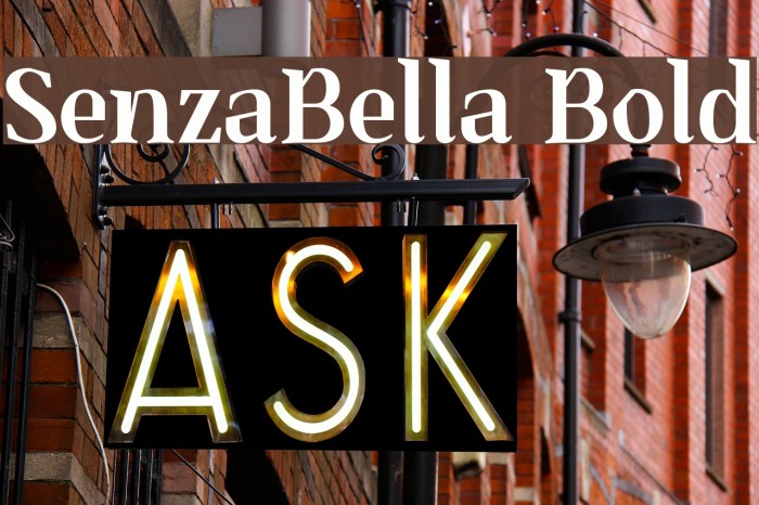 SenzaBella Bold Font examples