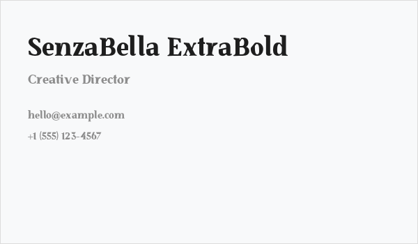 SenzaBella ExtraBold Business Card