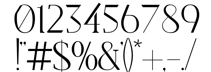 SenzaBella Thin Font OTHER CHARS