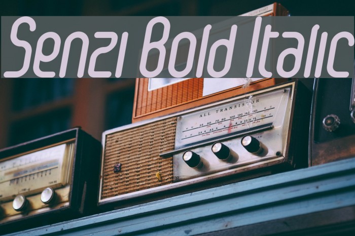 Senzi Bold Italic Font examples
