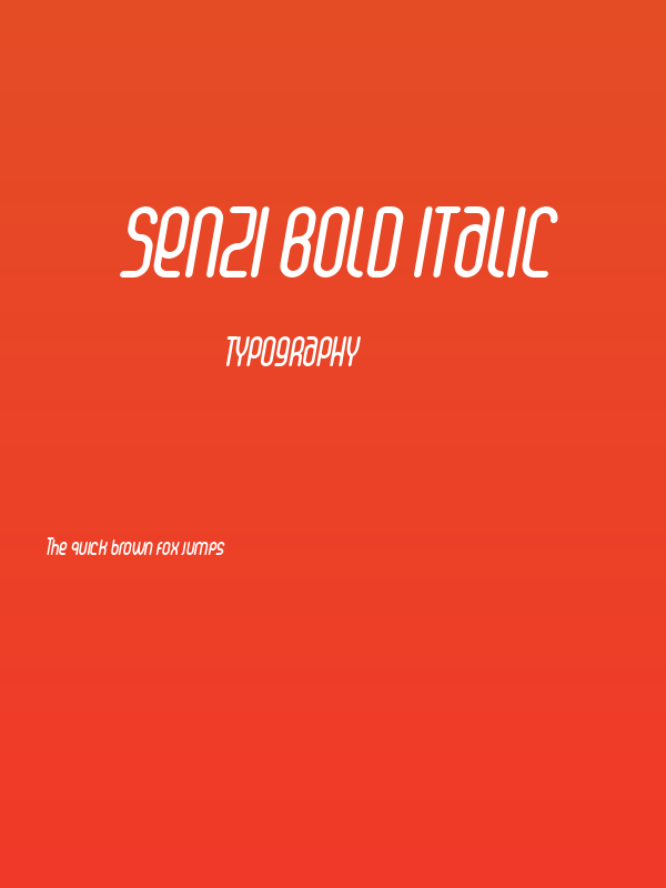 Senzi Bold Italic Poster