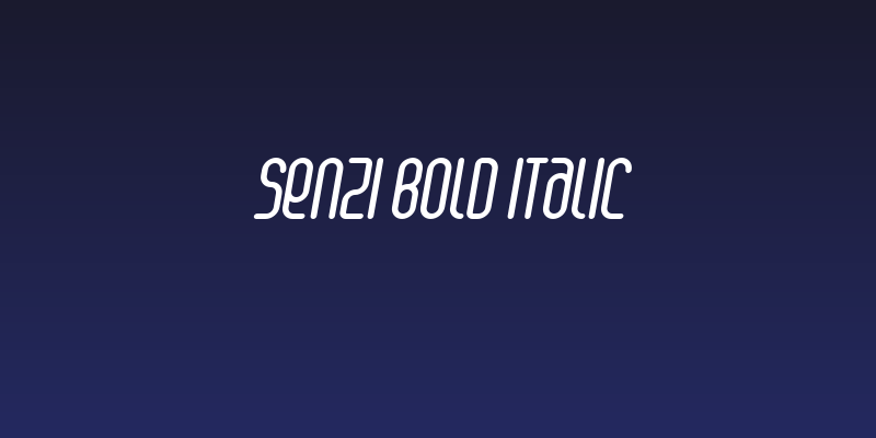 Senzi Bold Italic Social Header