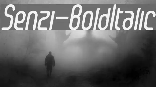 Senzi-BoldItalic Font examples