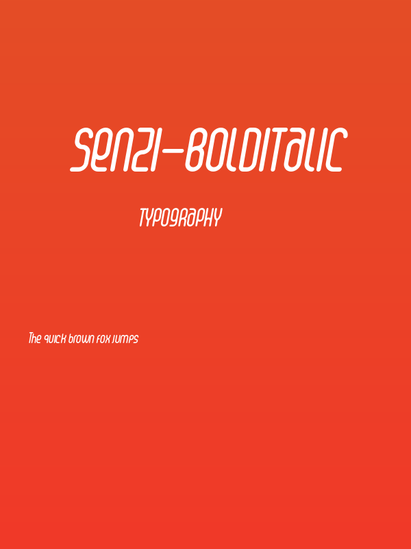 Senzi-BoldItalic Poster