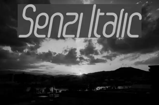 Senzi Italic Font examples