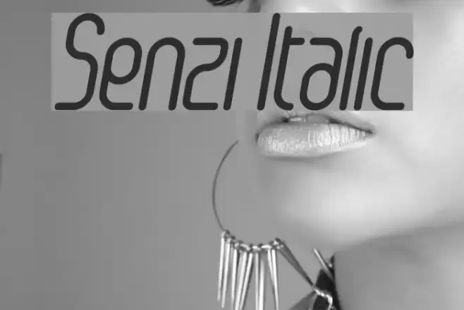 Senzi Italic Font examples