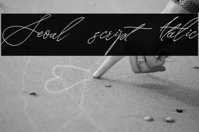 Seoul script Italic Font examples