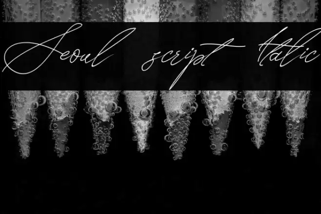Seoul script Italic Font examples