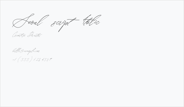Seoul script Italic Business Card