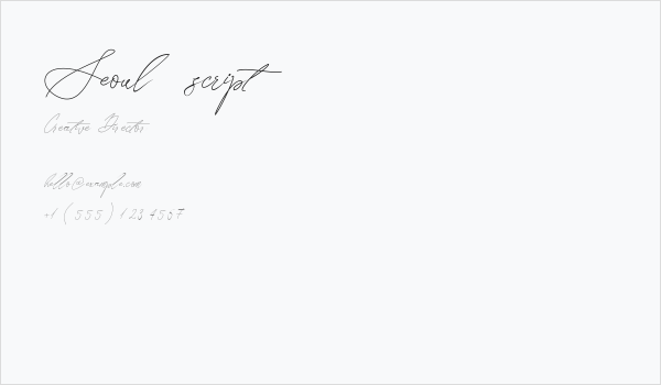 Seoul script Business Card