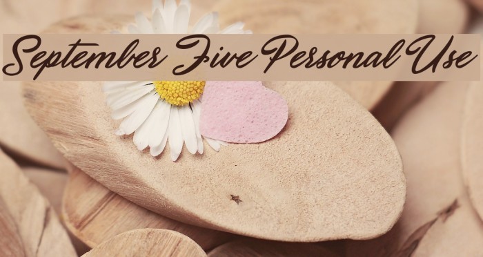 September Five Personal Use Font examples