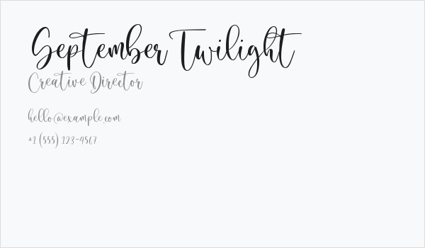 September Twilight Business Card
