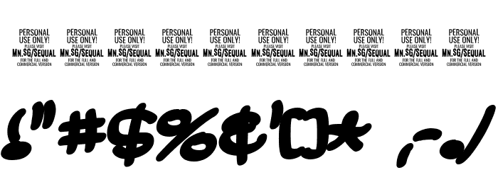 SequalBlackPERSONALUSE Font OTHER CHARS
