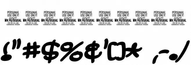 SequalBoldPERSONALUSE Font OTHER CHARS