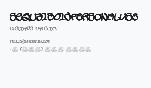 SequalBoldPERSONALUSE Business Card