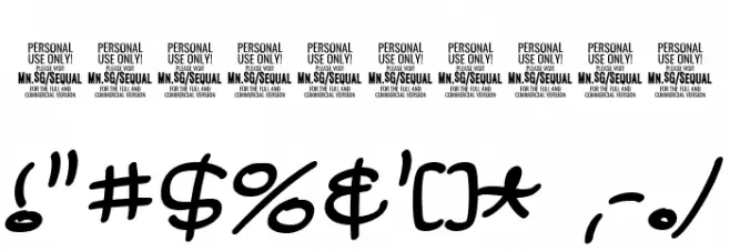SequalLightPERSONALUSE Font OTHER CHARS