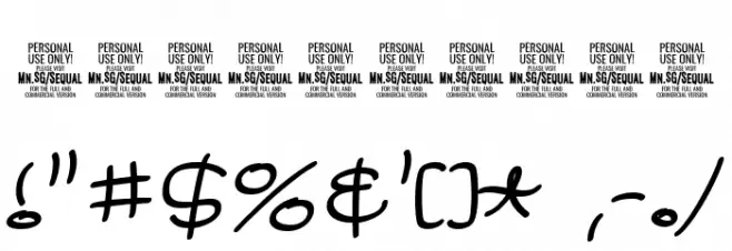 SequalThinPERSONALUSE Font OTHER CHARS