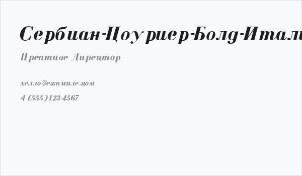 Serbian-Courier-Bold-Italic Business Card