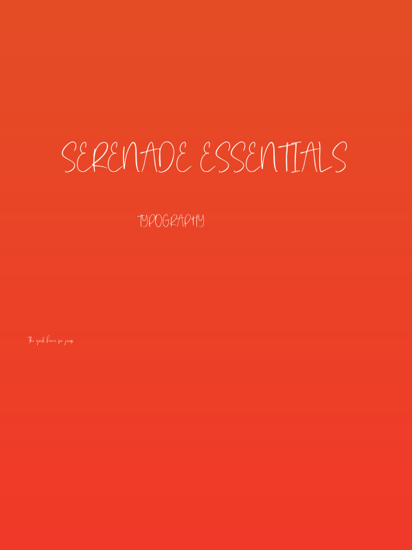 Serenade Essentials Poster