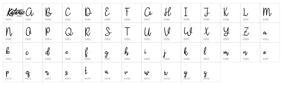 Serenatta Character Map
