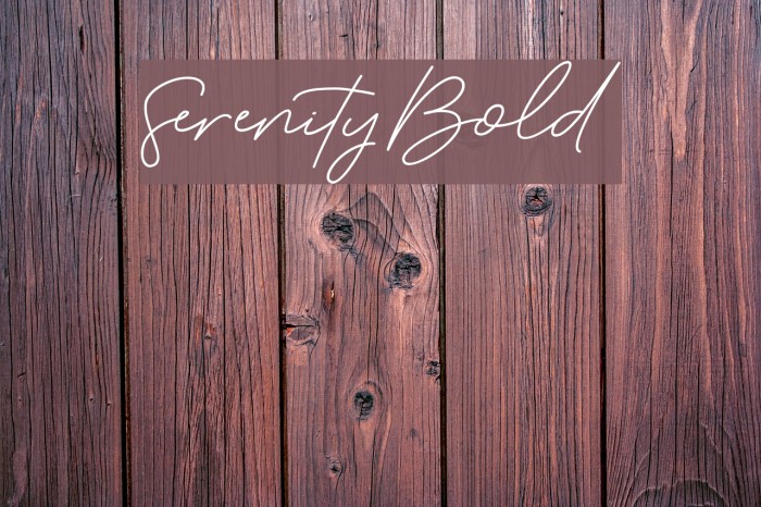 Serenity-Bold Font examples