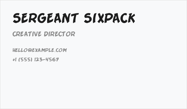 Sergeant SixPack Business Card
