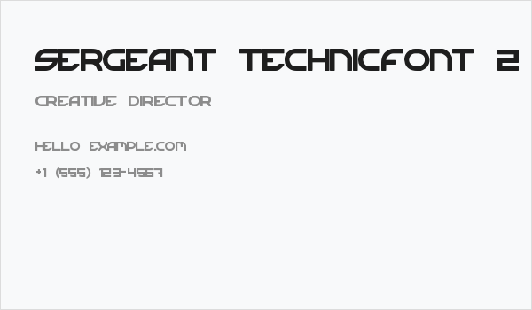 Sergeant TechnicFont 2 Business Card