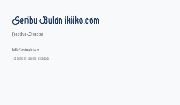Seribu Bulan ikiiko.com Business Card