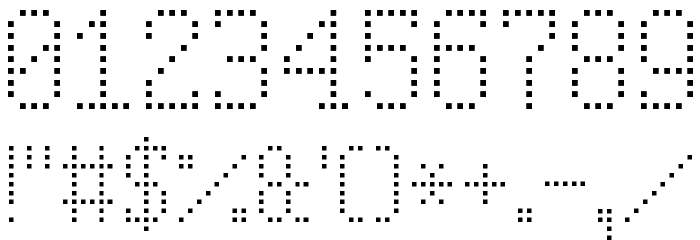 Serif Dot Digital-7 Font OTHER CHARS