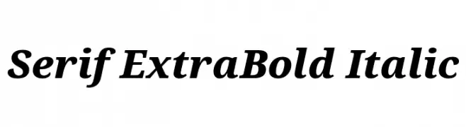 Serif ExtraBold Italic  नि: शुल्क फ़ॉन्ट्स डाउनलोड