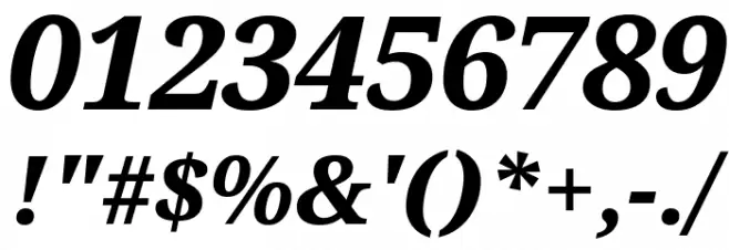 Serif ExtraBold Italic Font OTHER CHARS