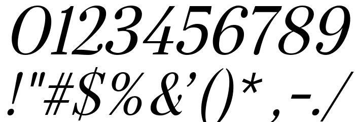 Serif-Italic Font OTHER CHARS