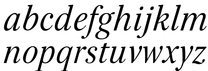 Serif-Italic Font LOWERCASE
