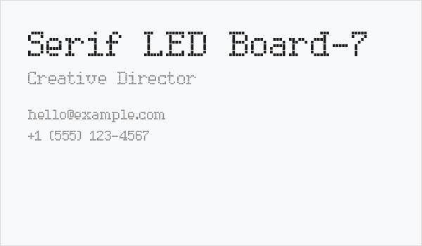 Serif LED Board-7 Business Card