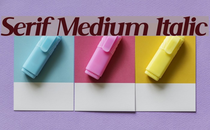 Serif Medium Italic Fonte examples