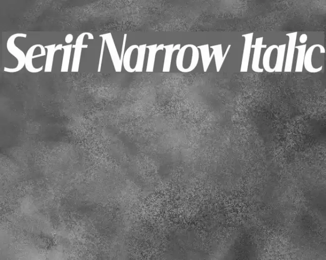 Serif Narrow Italic Шрифта examples
