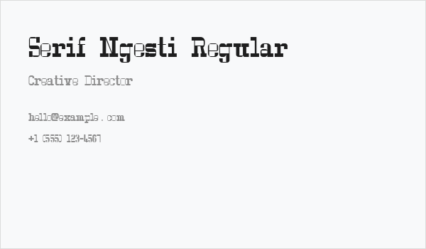 Serif Ngesti Regular Business Card