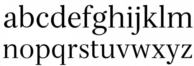 Serif-Regular Font LOWERCASE