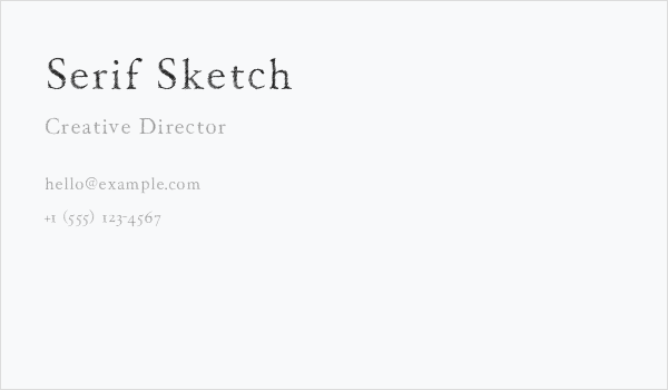 Serif Sketch Business Card