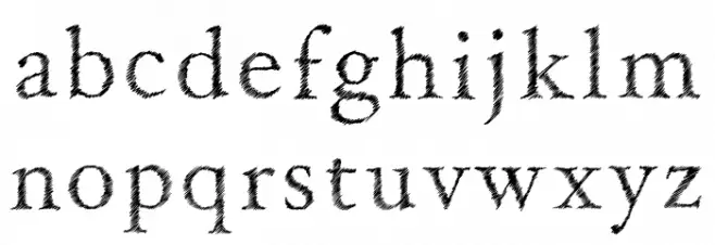 Serif Sketch Caratteri MINUSCOLO
