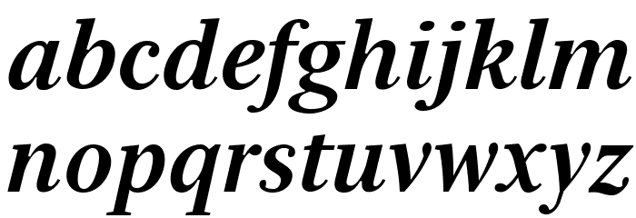 Serif12Beta-BoldItalic Font LOWERCASE