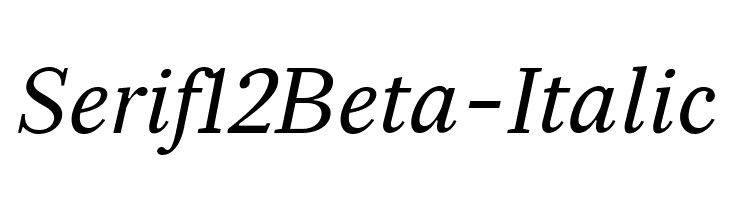 Serif12Beta-Italic Font