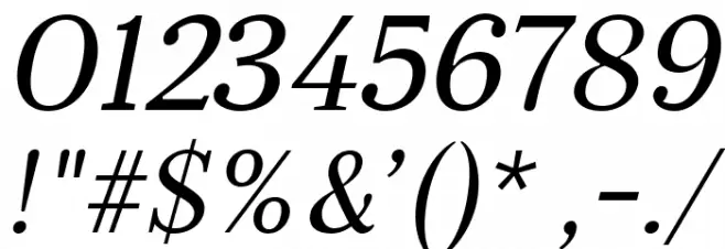 Serif12Beta-Italic Font OTHER CHARS