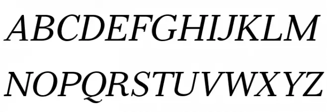 Serif12Beta-Italic फ़ॉन्ट अपरकेस