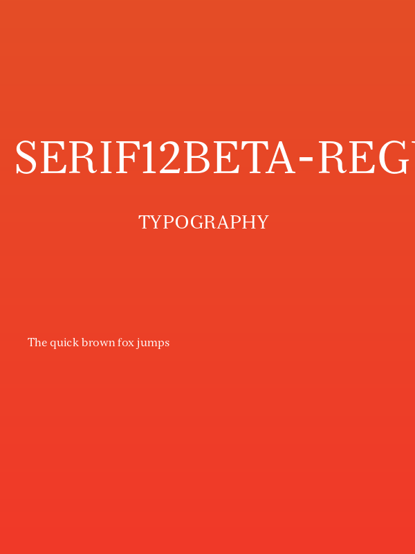 Serif12Beta-Regular Poster