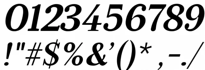 Serif6Beta-BoldItalic Font OTHER CHARS