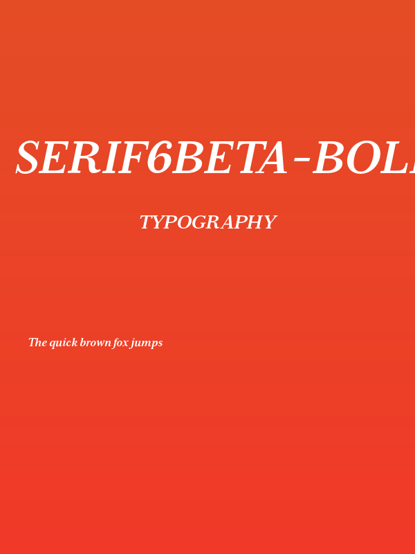 Serif6Beta-BoldItalic Poster